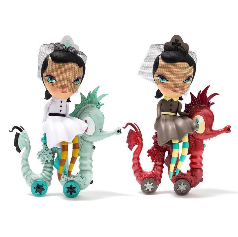 Lucy Curious Dark Harbor 7" Art Figure by Kathie Olivas - White Edition (Limited Edition of 200)