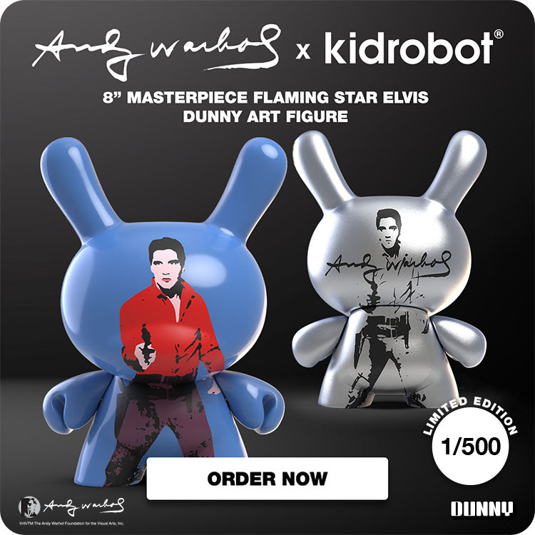 Andy Warhol 8” Masterpiece Flaming Star Elvis Dunny Art Figure - Limited Edition of 500