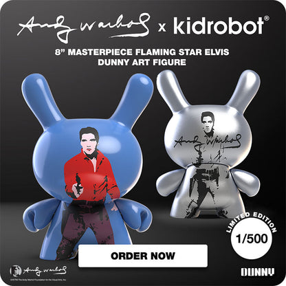 Andy Warhol 8” Masterpiece Flaming Star Elvis Dunny Art Figure - Limited Edition of 500