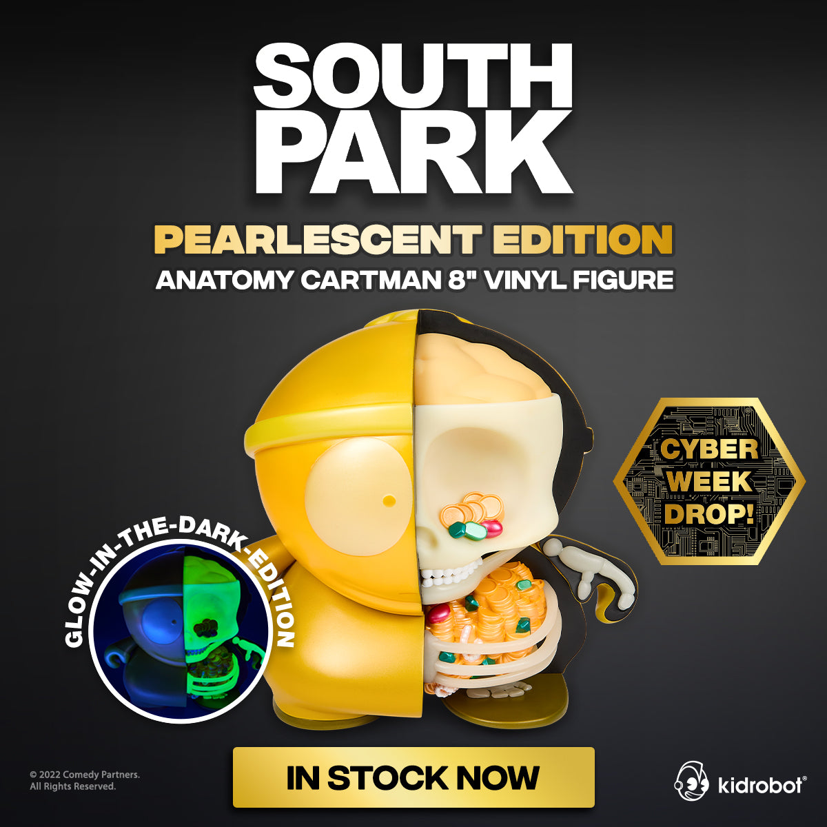 South Park Cartman Anatomy 8" Vinyl Figure - GID Pearlescent Edition