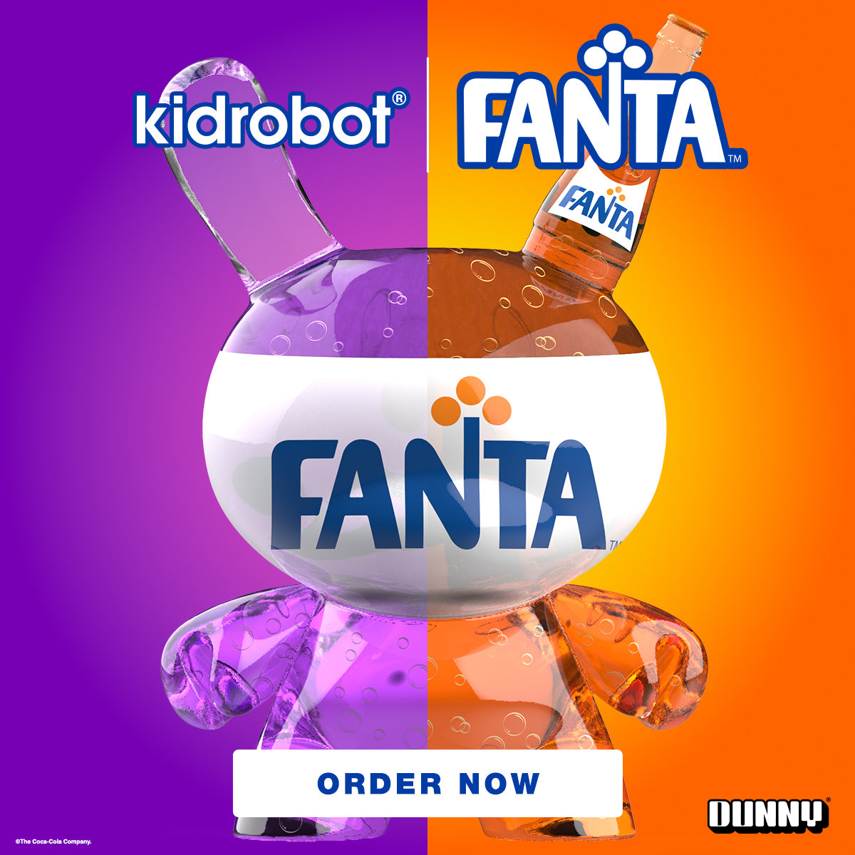 Kidrobot & Fanta® 3" Fanta Grape Resin Dunny Art Figure