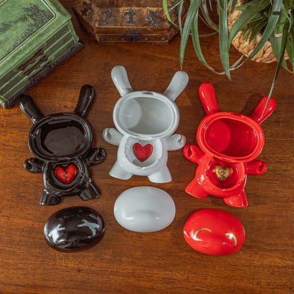 L.I.E. (LOVE ISN’T EASY) Dunny Ceramic Ashtray Complete Set of 3 (PRE-ORDER)