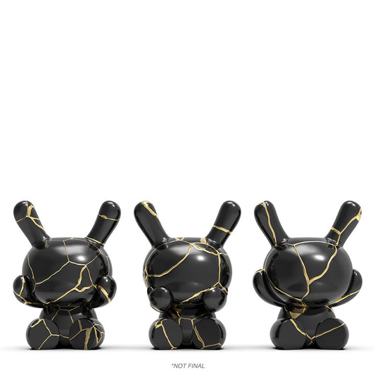 Three Wise Dunnys 5” Porcelain 3-Pack (Black and Gold) Limited Edition of 500 - Kidrobot.com Exclusive - SOLD OUT!
