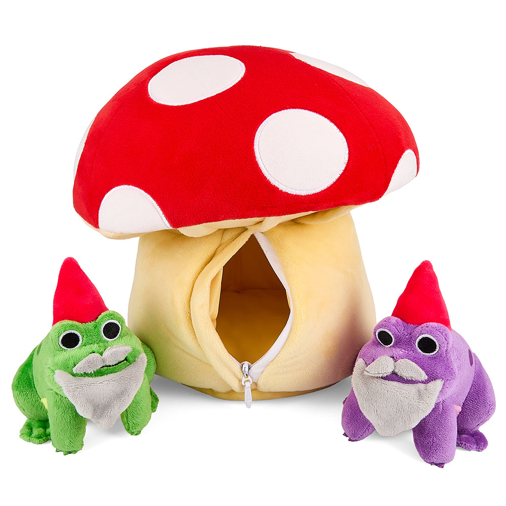 13" Interactive Plush Mushroom with Frog Gnomes by Kidrobot