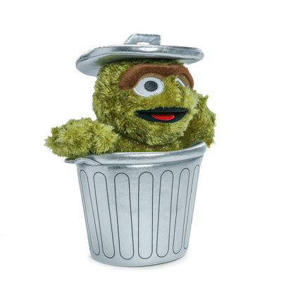 Sesame Street Oscar the Grouch in Trash Can Plush