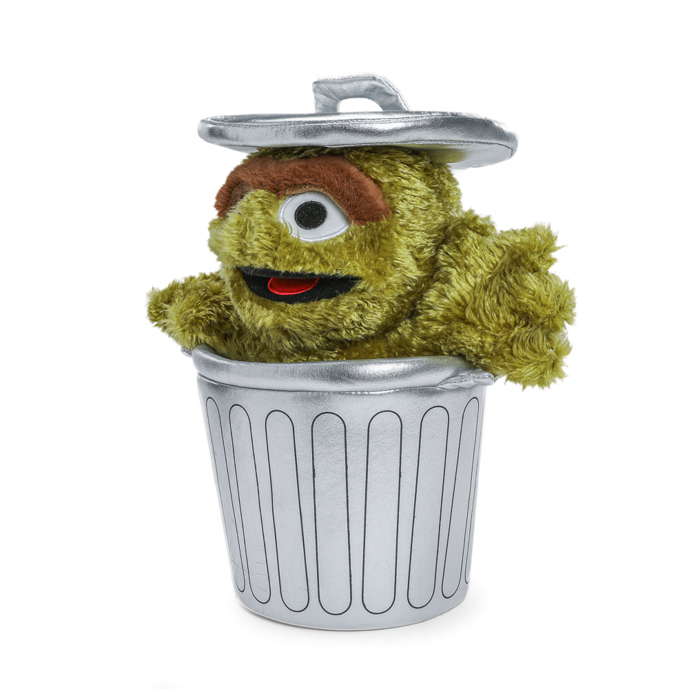 Sesame Street Oscar the Grouch in Trash Can Plush