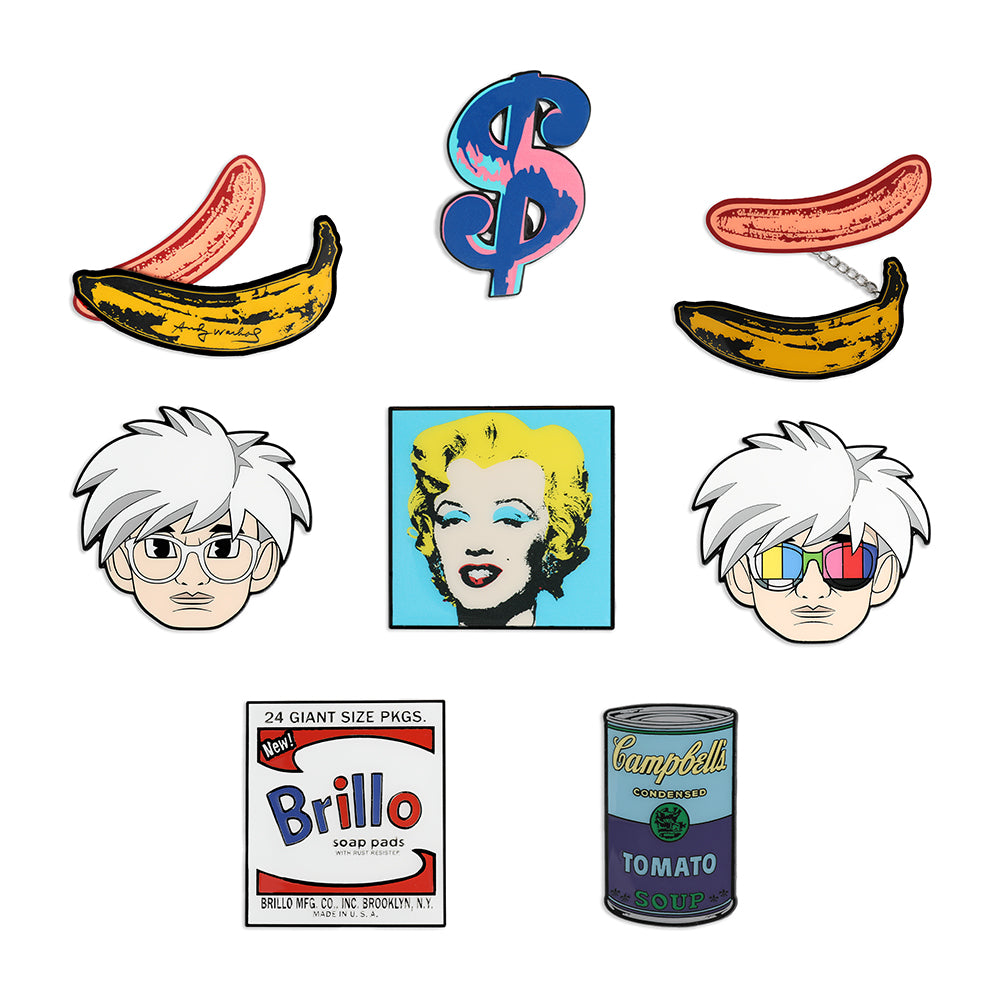 Andy Warhol Deluxe Enamel Pins by Kidrobot