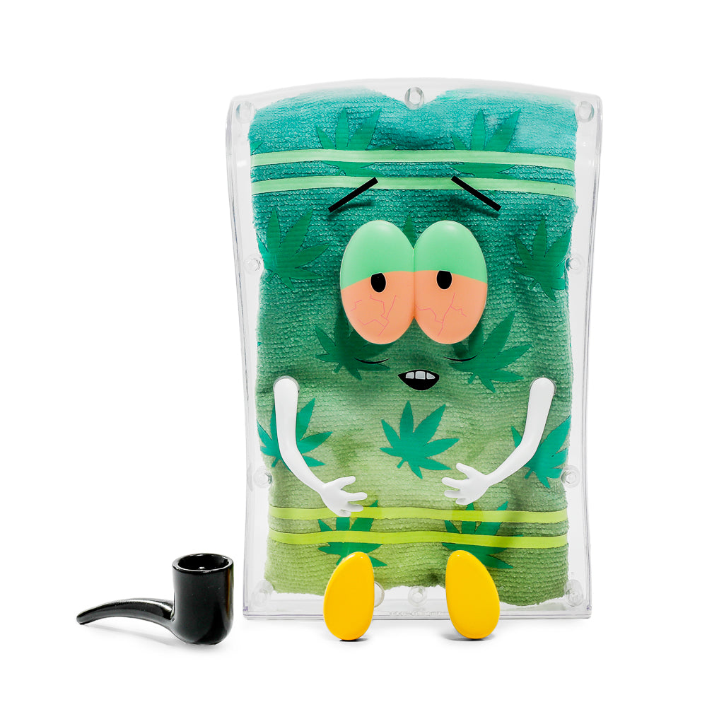 South Park Stoned Towelie with Pipe Glow-in-the-Dark Pot Leaf 8” Art Figure - 420 Edition - SOLD OUT