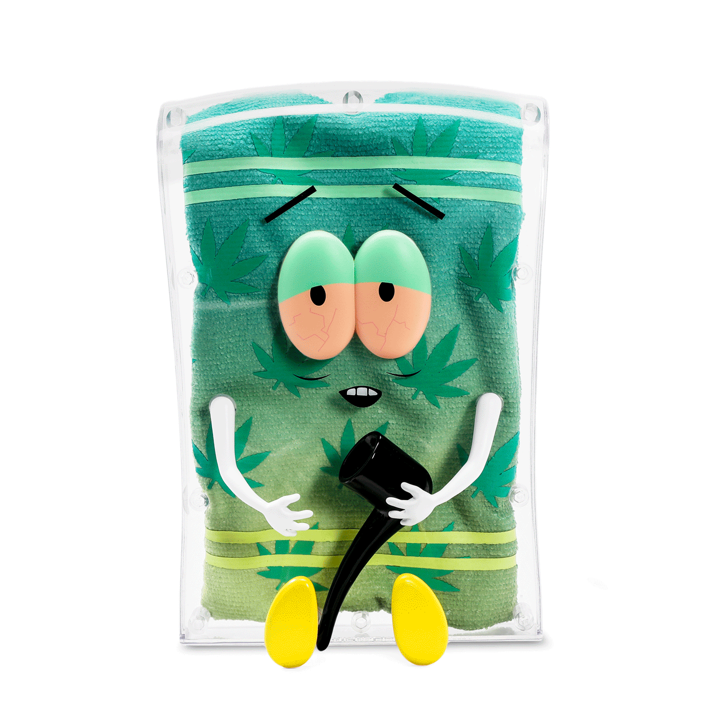 South Park Stoned Towelie with Pipe Glow-in-the-Dark Pot Leaf 8” Art Figure - 420 Edition - SOLD OUT