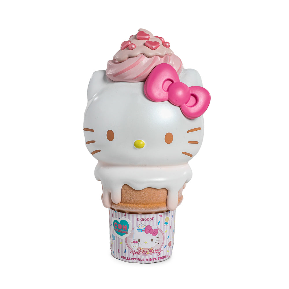 2025 CON EXCLUSIVE: Hello Kitty® Ice Cream Cone 6” Vinyl Art Figure – Pearlescent Vanilla with Strawberry Edition (Limited Edition of 500)