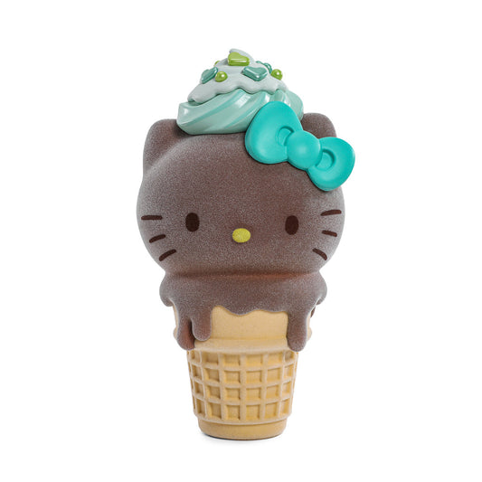 2025 CON EXCLUSIVE: Hello Kitty® Ice Cream Cone 6” Vinyl Art Figure – Flocked Chocolate with Mint Edition (Limited Edition of 500)