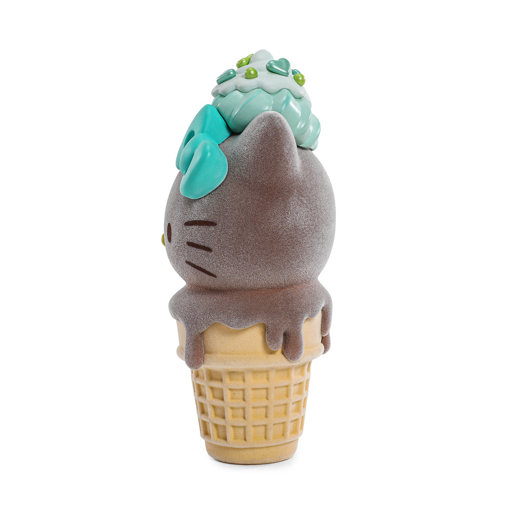 2025 CON EXCLUSIVE: Hello Kitty® Ice Cream Cone 6” Vinyl Art Figure – Flocked Chocolate with Mint Edition (Limited Edition of 500)