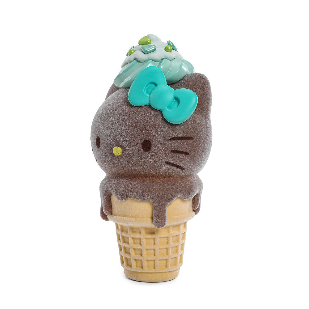 2025 CON EXCLUSIVE: Hello Kitty® Ice Cream Cone 6” Vinyl Art Figure – Flocked Chocolate with Mint Edition (Limited Edition of 500)