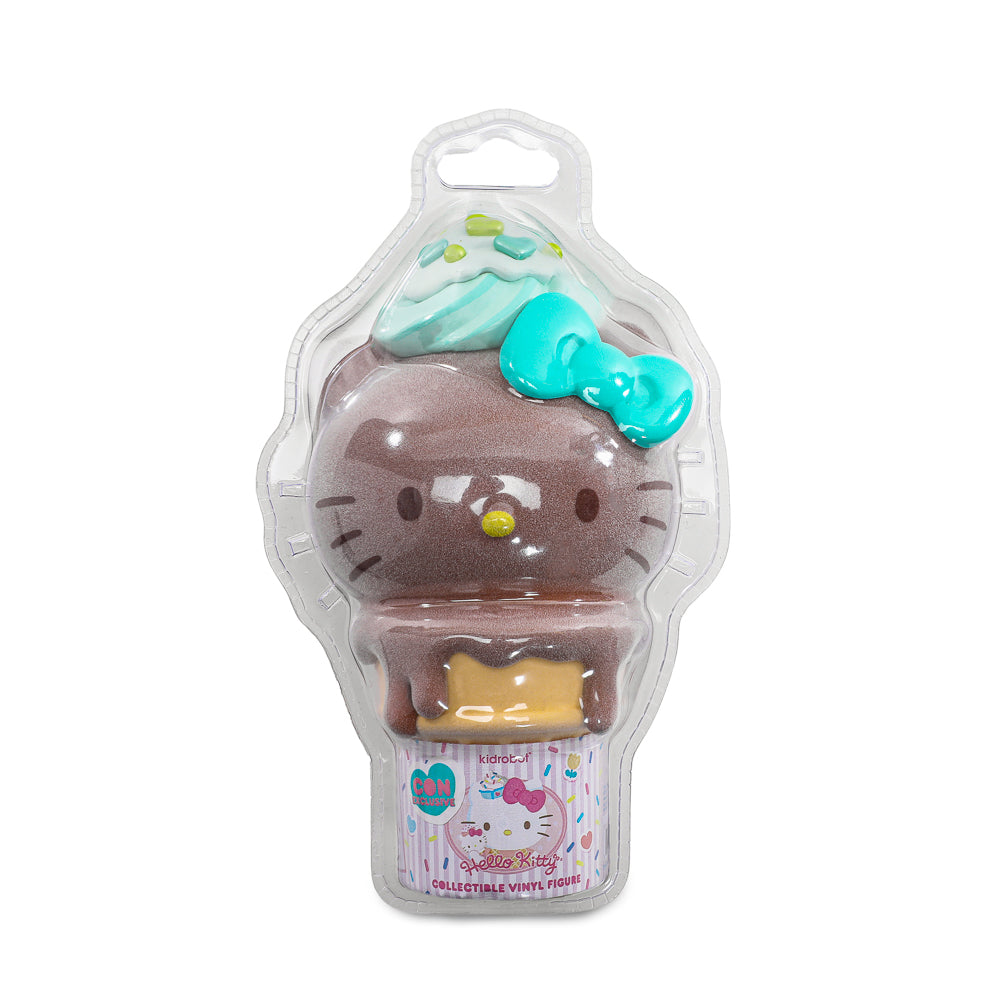 2025 CON EXCLUSIVE: Hello Kitty® Ice Cream Cone 6” Vinyl Art Figure – Flocked Chocolate with Mint Edition (Limited Edition of 500)