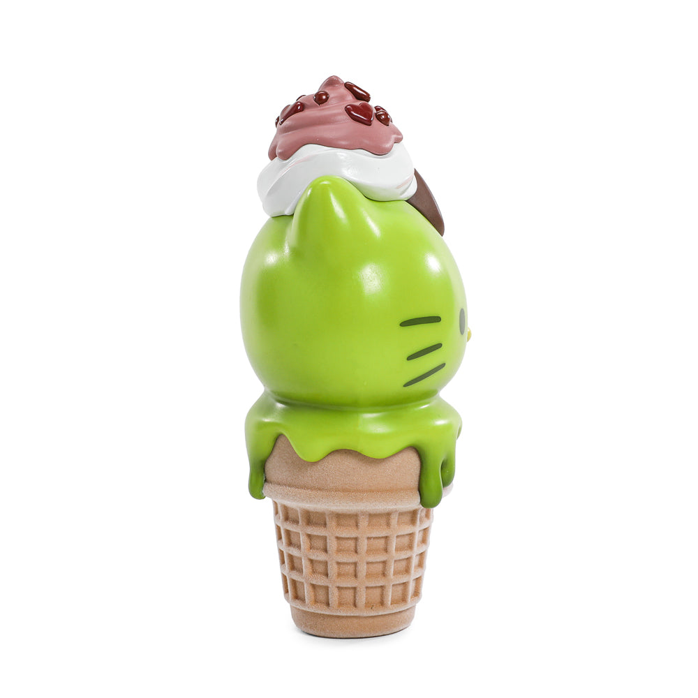 2025 CON EXCLUSIVE: Hello Kitty® Ice Cream Cone 6” Vinyl Art Figure – Glow-in-the-Dark Matcha with Chocolate Edition (Limited Edition of 500)