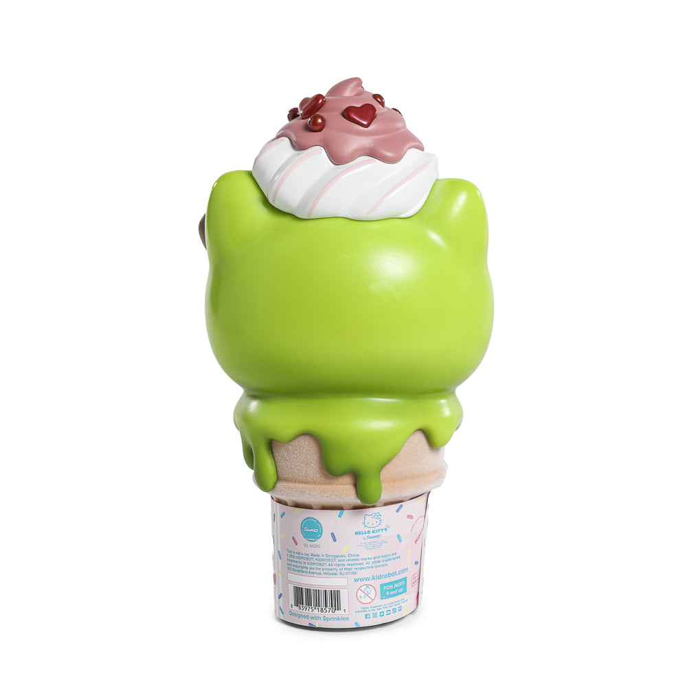 2025 CON EXCLUSIVE: Hello Kitty® Ice Cream Cone 6” Vinyl Art Figure – Glow-in-the-Dark Matcha with Chocolate Edition (Limited Edition of 500)