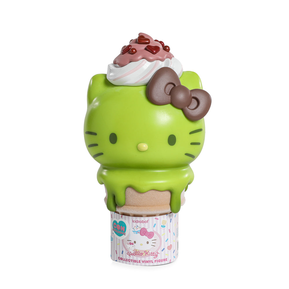 2025 CON EXCLUSIVE: Hello Kitty® Ice Cream Cone 6” Vinyl Art Figure – Glow-in-the-Dark Matcha with Chocolate Edition (Limited Edition of 500)