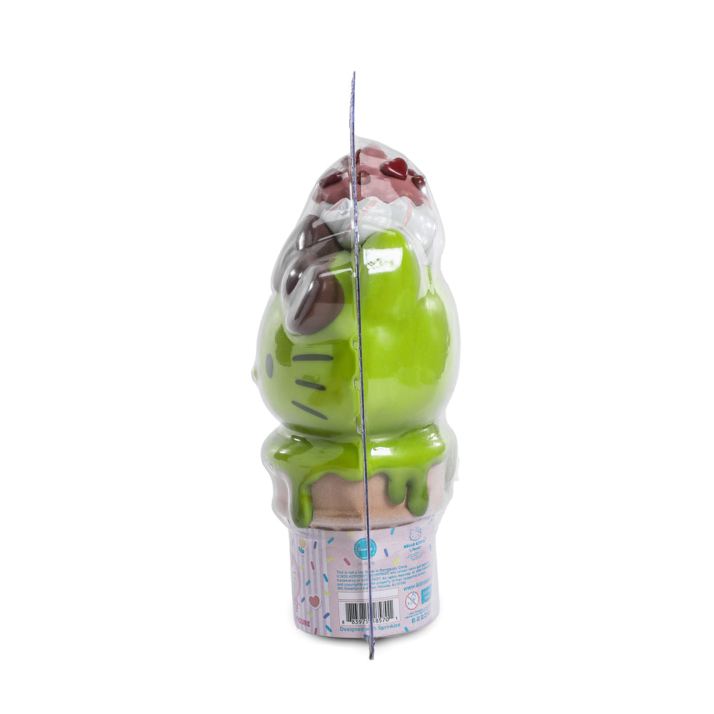 2025 CON EXCLUSIVE: Hello Kitty® Ice Cream Cone 6” Vinyl Art Figure – Glow-in-the-Dark Matcha with Chocolate Edition (Limited Edition of 500)