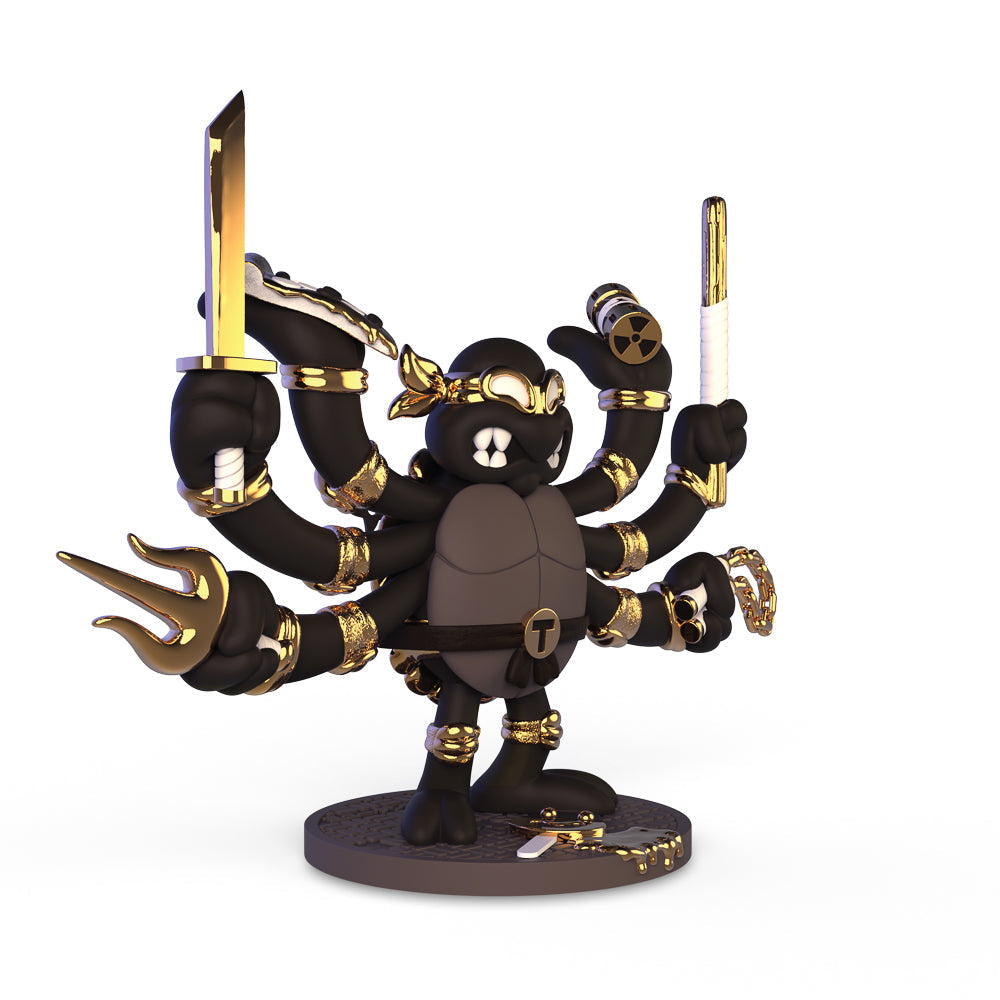 Teenage Mutant Ninja Turtles TMNT GURU Resin Art Figure by CHOGRIN - Black & Gold Edition