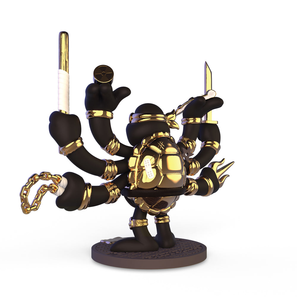 Teenage Mutant Ninja Turtles TMNT GURU Resin Art Figure by CHOGRIN - Black & Gold Edition