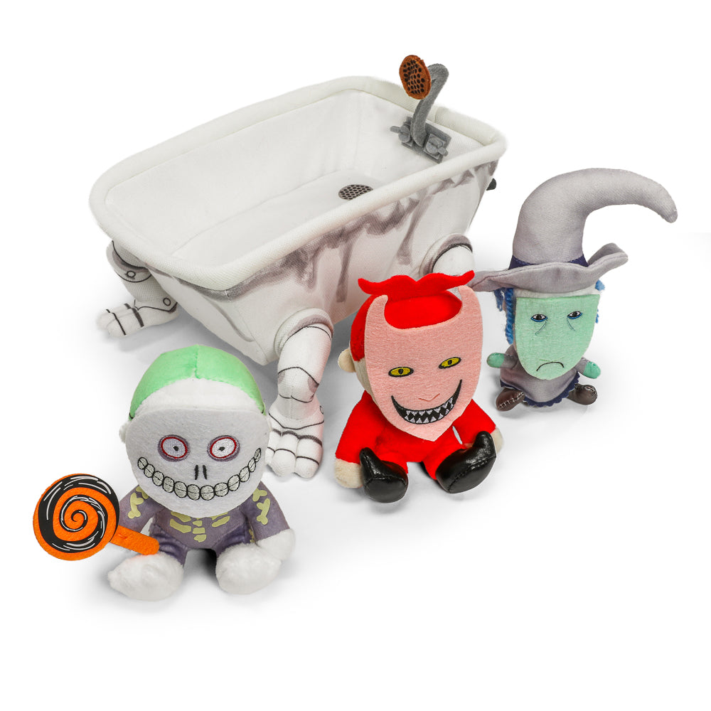 The Nightmare Before Christmas Lock, Shock & Barrel in Bathtub 9” Interactive Plush