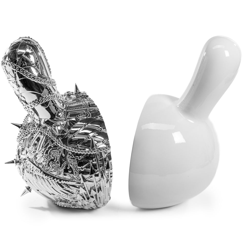 20th Anniversary Dunny Head 12" Art Figure - "Crown Jewels" by Tristan Eaton - White & Silver Edition (Limited Edition of 300)