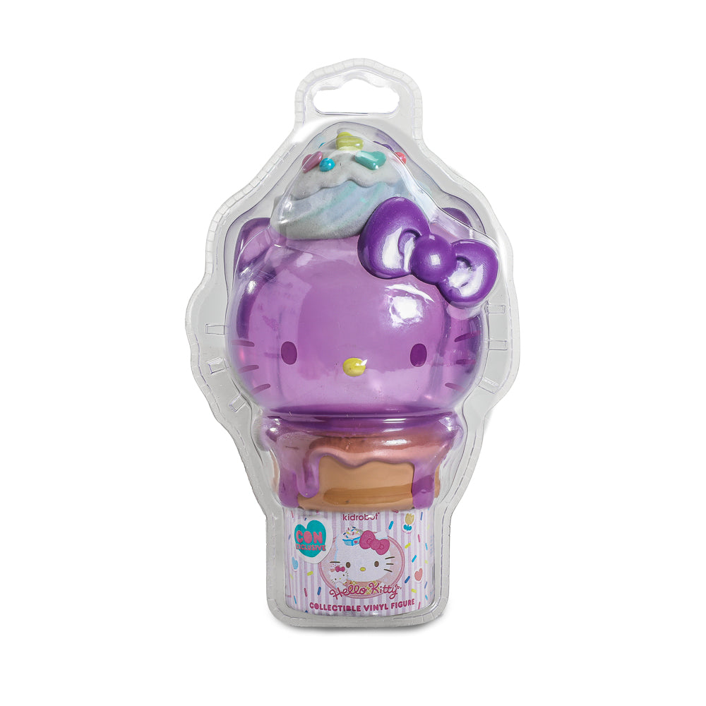 Hello Kitty® Ice Cream Cone Art Figure & Pin Bundle - Ube Edition - Kidrobot.com Exclusive (Limited Edition)