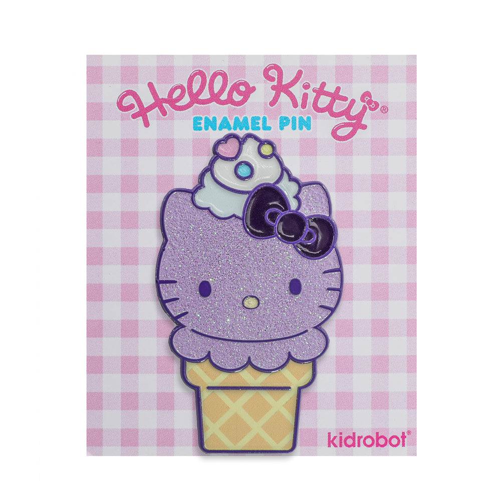 Hello Kitty® Ice Cream Cone Art Figure & Pin Bundle - Ube Edition - Kidrobot.com Exclusive (Limited Edition)