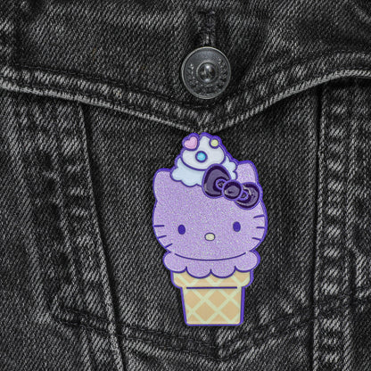 Hello Kitty® Ice Cream Cone Art Figure & Pin Bundle - Ube Edition - Kidrobot.com Exclusive (Limited Edition)