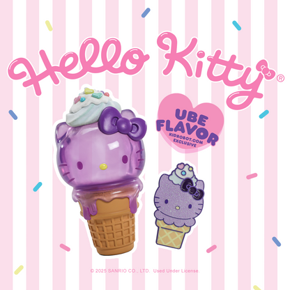 Hello Kitty® Ice Cream Cone Art Figure & Pin Bundle - Ube Edition - Kidrobot.com Exclusive (Limited Edition)