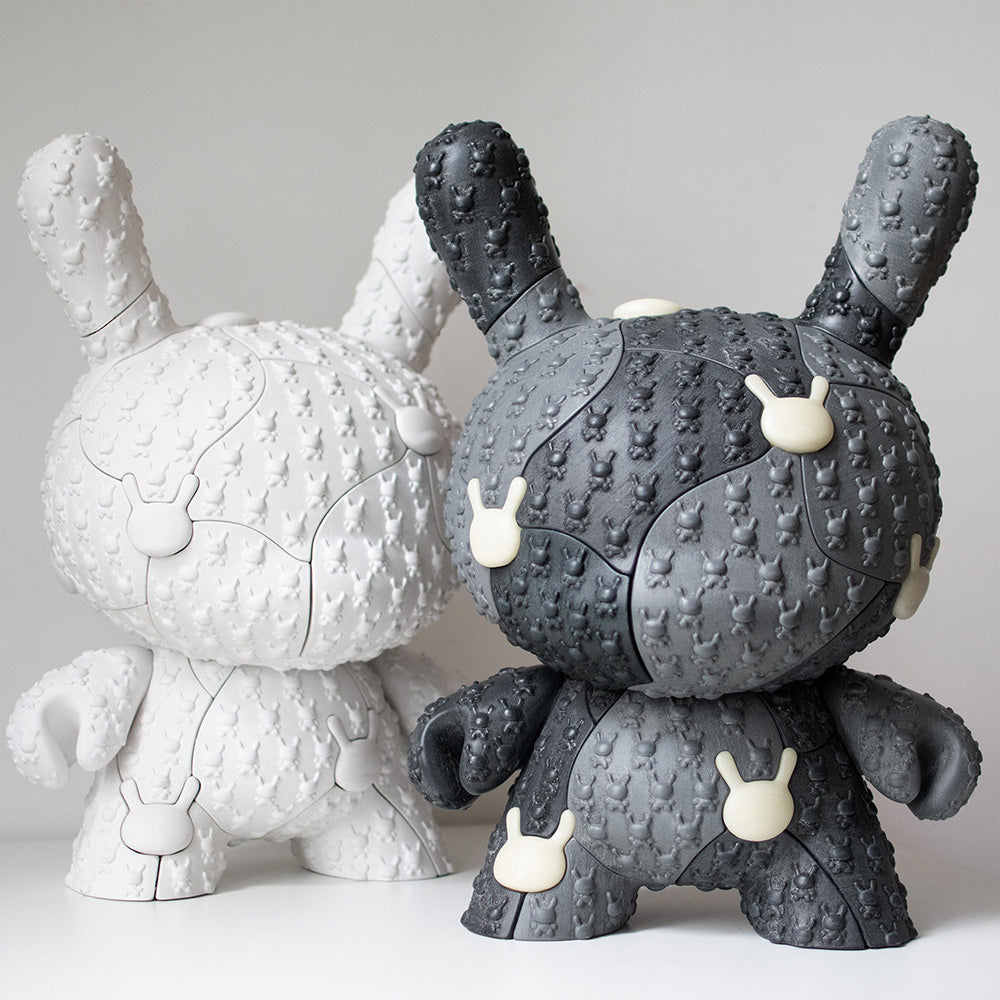 Kidrobot x Locknesters Puzzle Dunny 20" Glow-in-the-Dark Art Figure - Monochrome Edition - Kidrobot.com Exclusive (Limited Edition of 20)