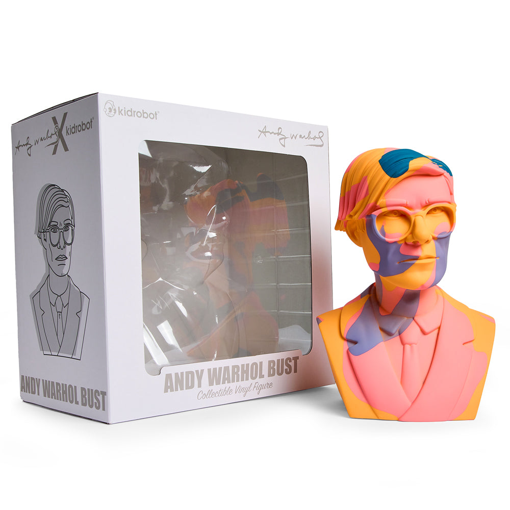 Andy Warhol 12" The Bust Vinyl Art Sculpture - Orange Camouflage Edition (Limited Edition of 200)