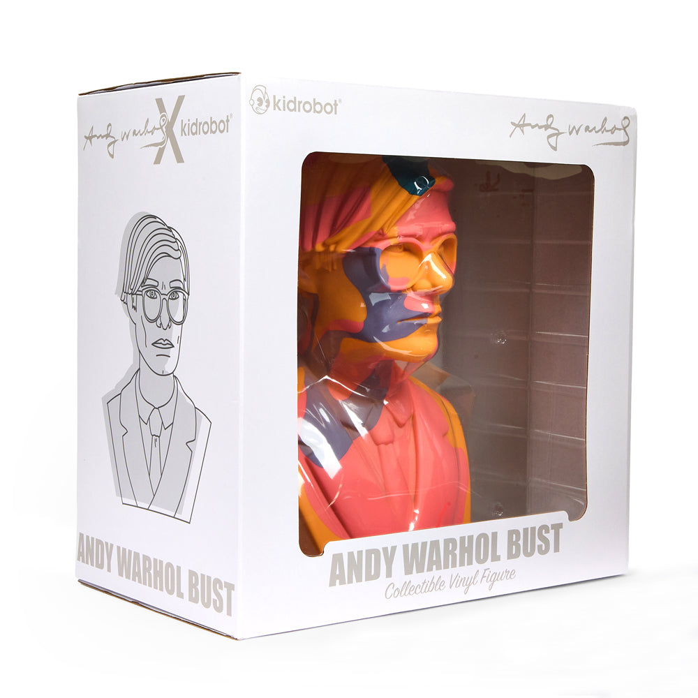 Andy Warhol 12" The Bust Vinyl Art Sculpture - Orange Camouflage Edition (Limited Edition of 200)