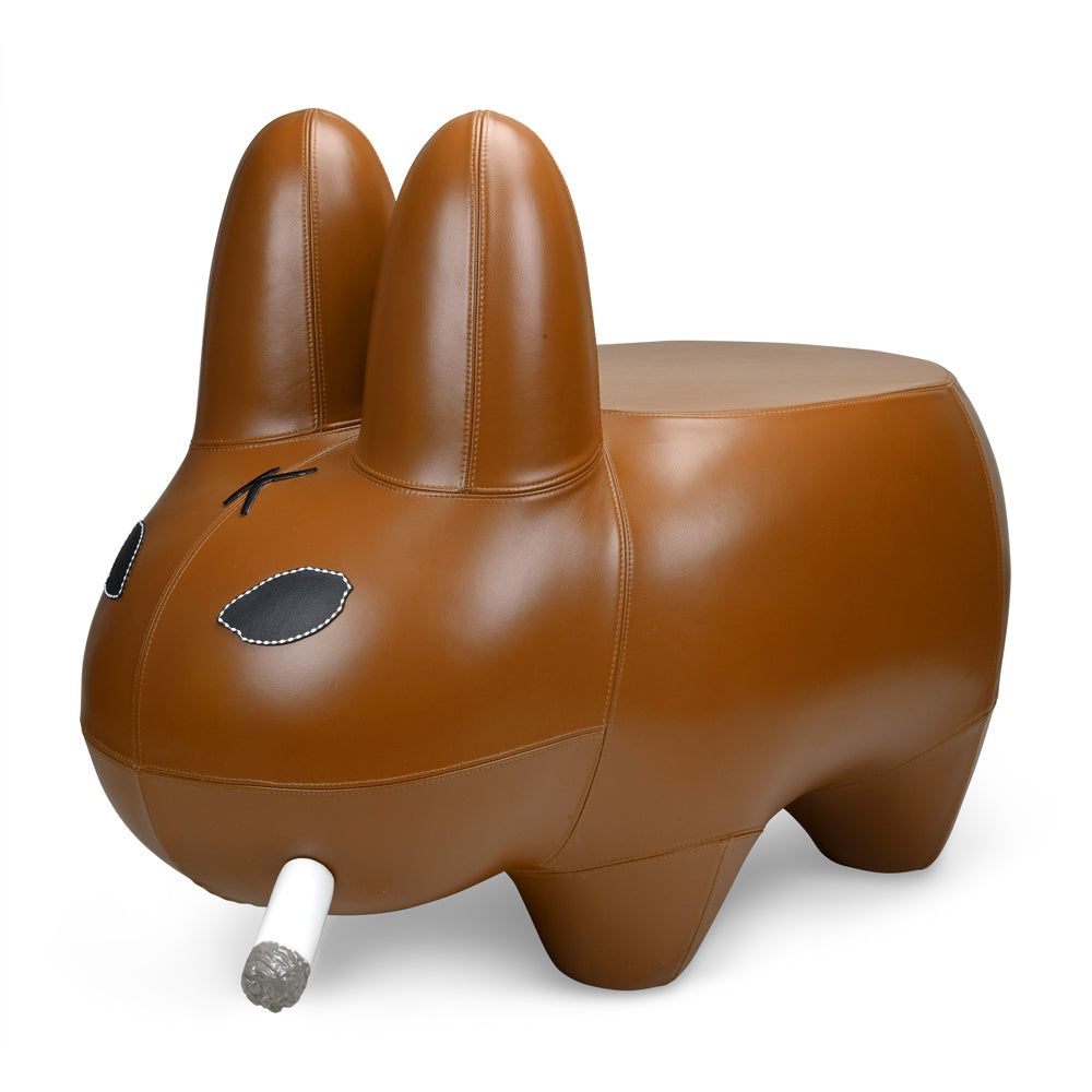 Kidrobot Art Giant Leather Smorkin' Labbit Stool - Brown Edition