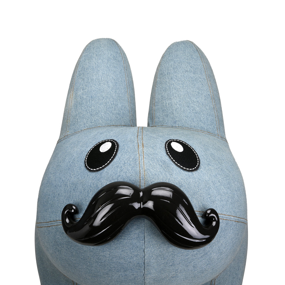 Kidrobot Art Giant Denim Happy Stache' Labbit Stool
