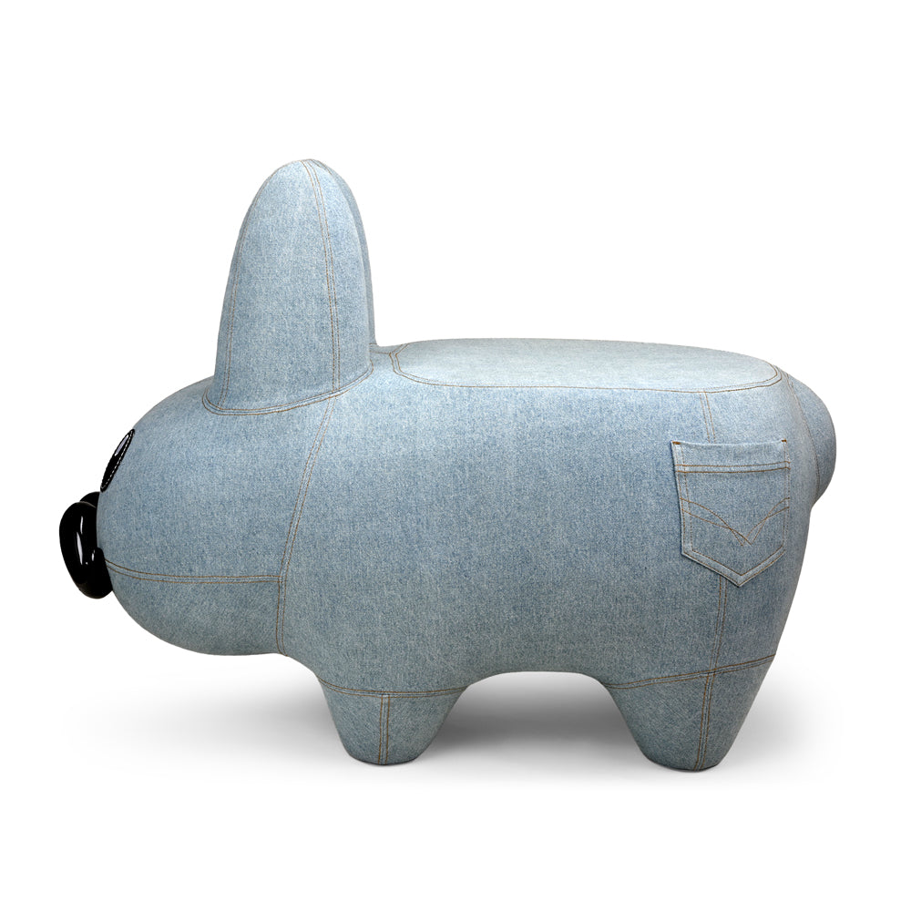Kidrobot Art Giant Denim Happy Stache' Labbit Stool
