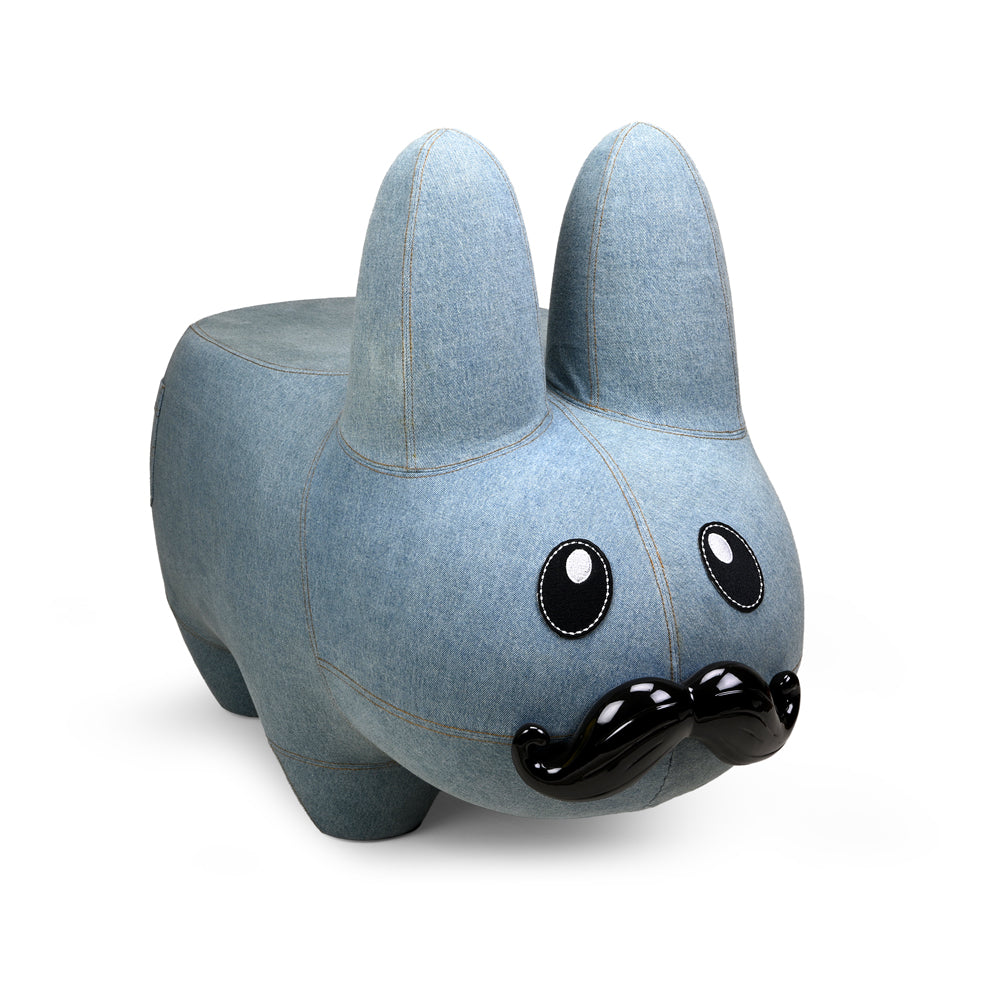 Kidrobot Art Giant Denim Happy Stache' Labbit Stool