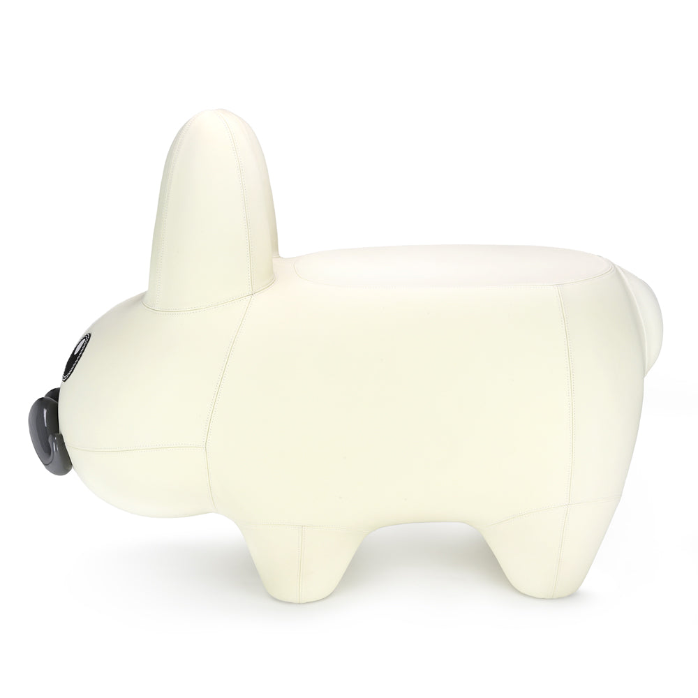 Kidrobot Leather Happy Labbit Stool  - Virgin White Edition