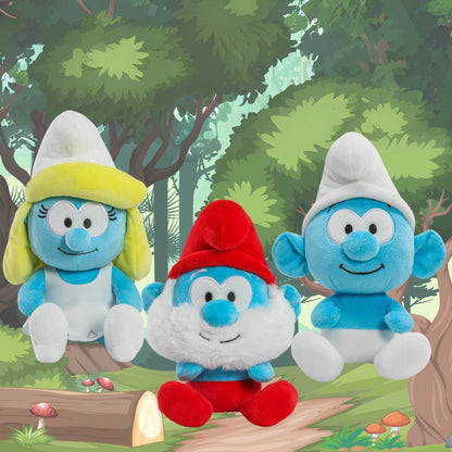 The Smurfs - Smurfette, Papa Smurf and Clumsy Smurf Phunny Plush Bundle