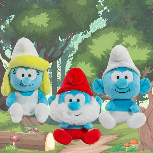 The Smurfs - Smurfette, Papa Smurf and Clumsy Smurf Phunny Plush Bundle