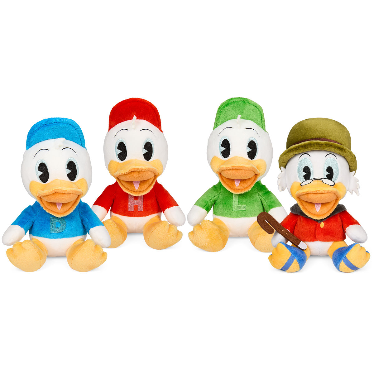 Disney's DuckTales Phunny Plush 4-Pack Bundle (Scrooge McDuck, Huey, Dewey, Louie)