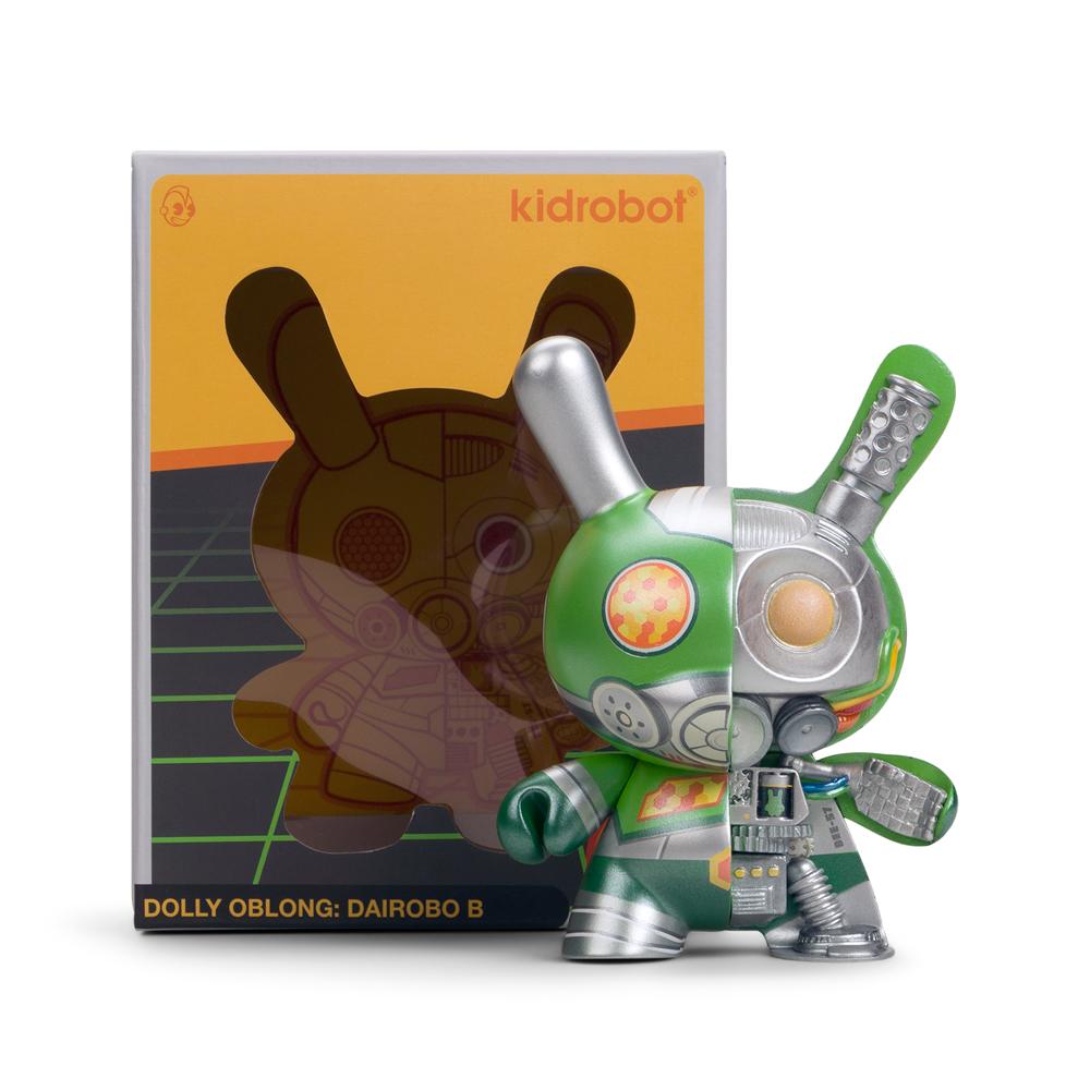 Dairobo-B Mecha Half Ray 5" Dunny by Dolly Oblong - Kidrobot.com Exclusive Green Edition